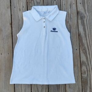 VTG Penn State Women's Sleeveless Polo L Nittany Lions Cotton Preppy University